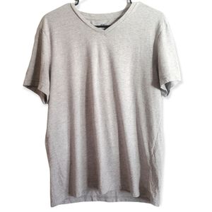 H&M Womens M Light Grey Short Sleeve V-neck T-Shirt